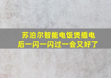 苏泊尔智能电饭煲插电后一闪一闪过一会又好了