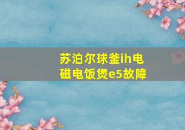 苏泊尔球釜ih电磁电饭煲e5故障