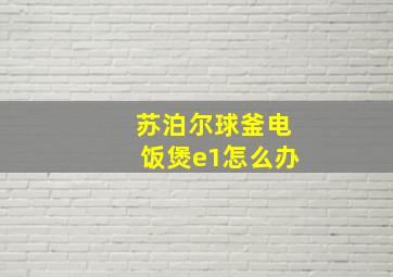 苏泊尔球釜电饭煲e1怎么办