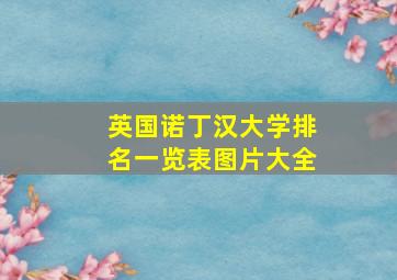 英国诺丁汉大学排名一览表图片大全