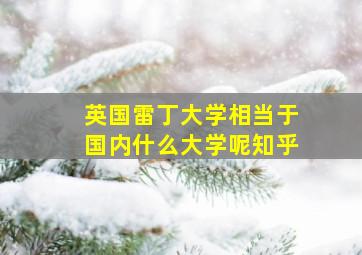 英国雷丁大学相当于国内什么大学呢知乎