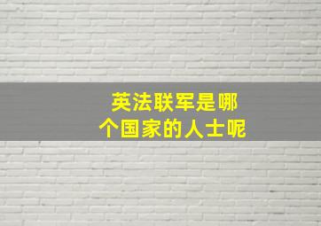 英法联军是哪个国家的人士呢