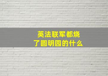 英法联军都烧了圆明园的什么