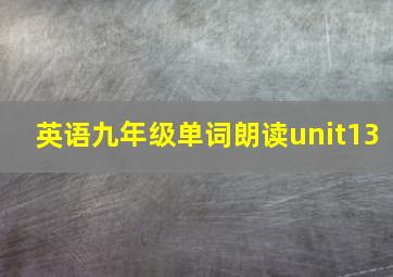 英语九年级单词朗读unit13