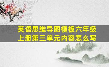 英语思维导图模板六年级上册第三单元内容怎么写