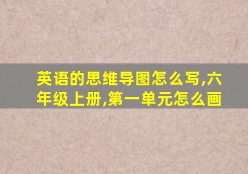 英语的思维导图怎么写,六年级上册,第一单元怎么画