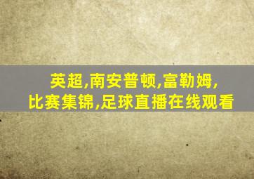 英超,南安普顿,富勒姆,比赛集锦,足球直播在线观看