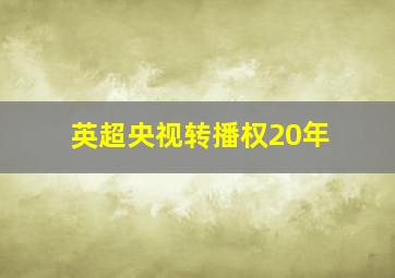 英超央视转播权20年