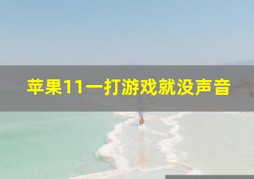 苹果11一打游戏就没声音