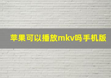 苹果可以播放mkv吗手机版