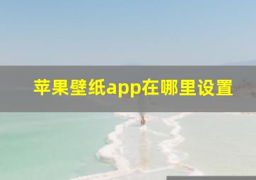 苹果壁纸app在哪里设置