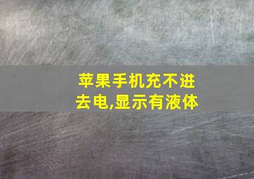 苹果手机充不进去电,显示有液体