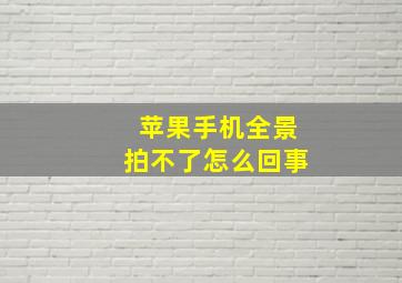 苹果手机全景拍不了怎么回事