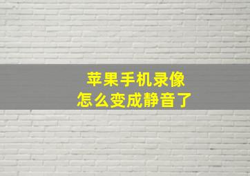 苹果手机录像怎么变成静音了