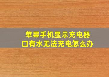 苹果手机显示充电器口有水无法充电怎么办