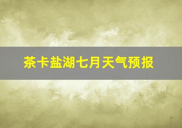 茶卡盐湖七月天气预报