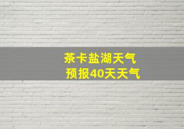 茶卡盐湖天气预报40天天气