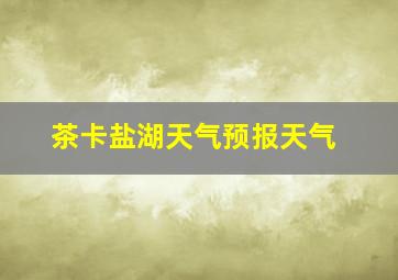 茶卡盐湖天气预报天气