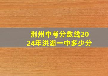 荆州中考分数线2024年洪湖一中多少分