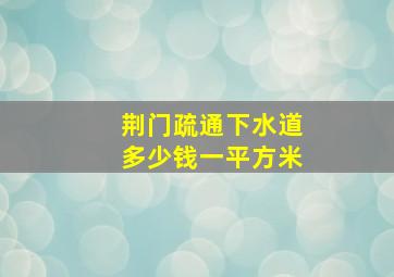 荆门疏通下水道多少钱一平方米