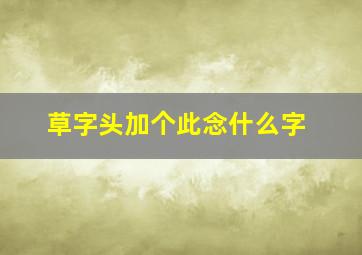 草字头加个此念什么字