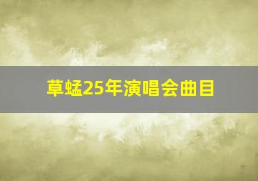 草蜢25年演唱会曲目