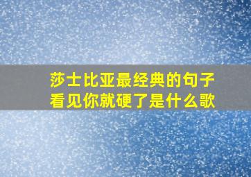 莎士比亚最经典的句子看见你就硬了是什么歌