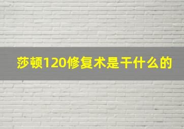 莎顿120修复术是干什么的