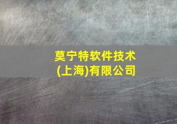 莫宁特软件技术(上海)有限公司