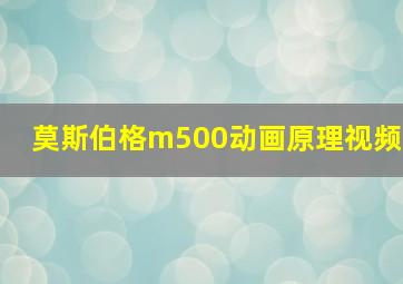 莫斯伯格m500动画原理视频