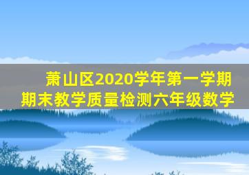 萧山区2020学年第一学期期末教学质量检测六年级数学