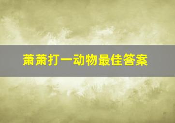 萧萧打一动物最佳答案