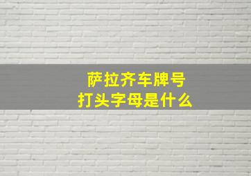 萨拉齐车牌号打头字母是什么