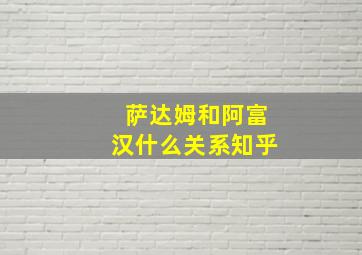 萨达姆和阿富汉什么关系知乎