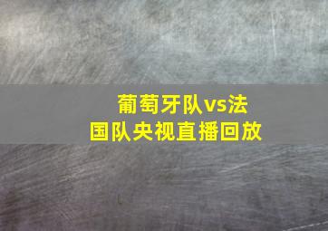 葡萄牙队vs法国队央视直播回放