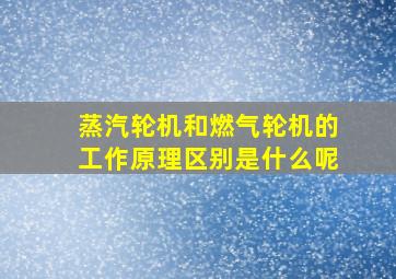 蒸汽轮机和燃气轮机的工作原理区别是什么呢