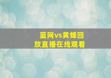 蓝网vs黄蜂回放直播在线观看