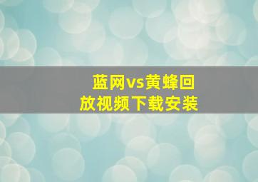 蓝网vs黄蜂回放视频下载安装