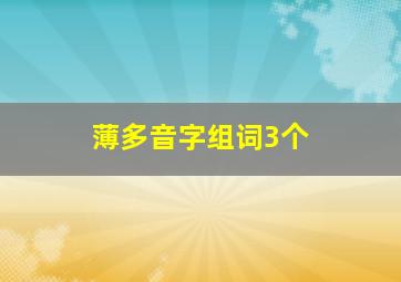 薄多音字组词3个