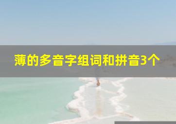 薄的多音字组词和拼音3个