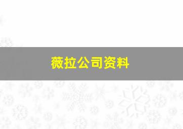 薇拉公司资料