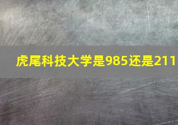 虎尾科技大学是985还是211