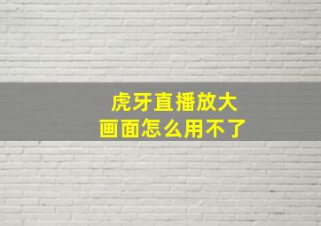 虎牙直播放大画面怎么用不了