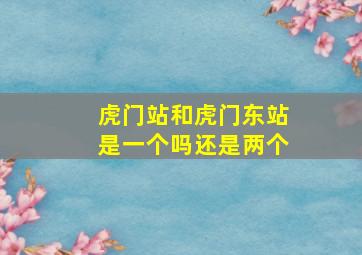 虎门站和虎门东站是一个吗还是两个