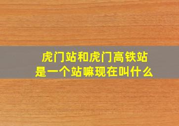 虎门站和虎门高铁站是一个站嘛现在叫什么