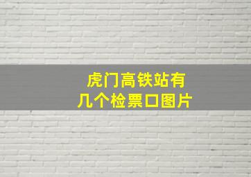 虎门高铁站有几个检票口图片