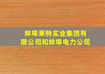 蚌埠莱特实业集团有限公司和蚌埠电力公司