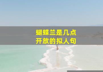 蝴蝶兰是几点开放的拟人句