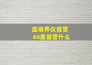 血培养仪报警60是报警什么