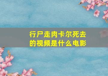 行尸走肉卡尔死去的视频是什么电影